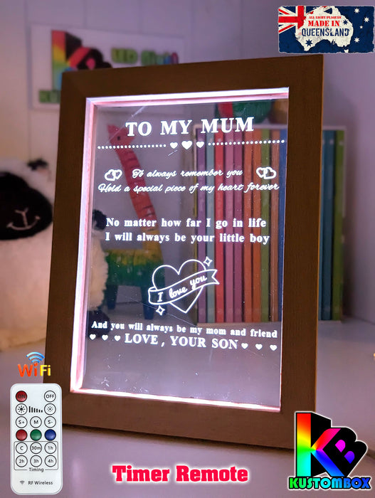 My Mum I Love You Motivational Quote Night Light Room Lamp