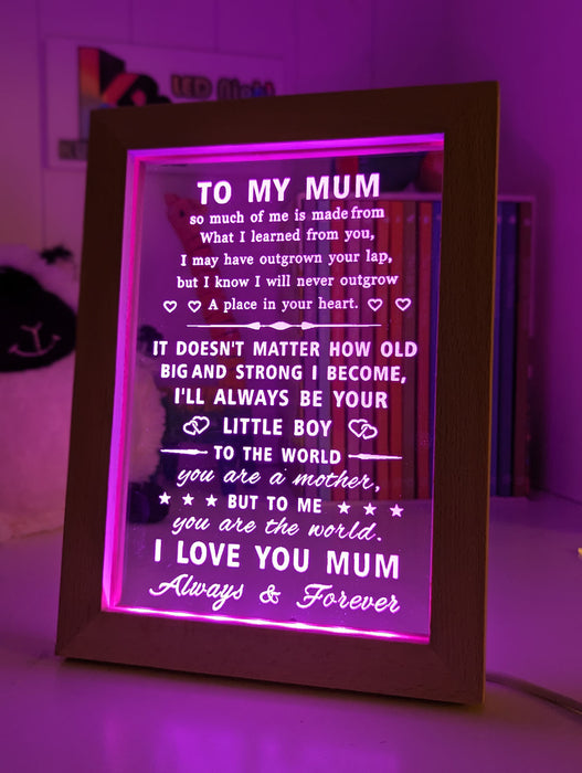 To My Mum I Love You Motivational Quote 3D LED Night Light