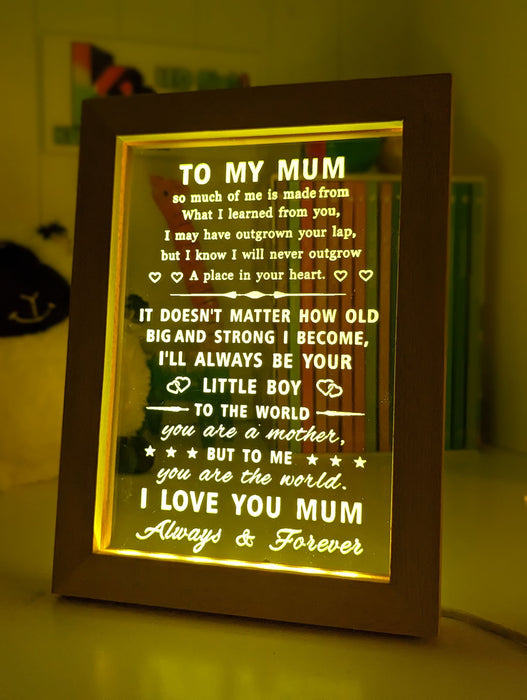 To My Mum I Love You Motivational Quote 3D LED Night Light
