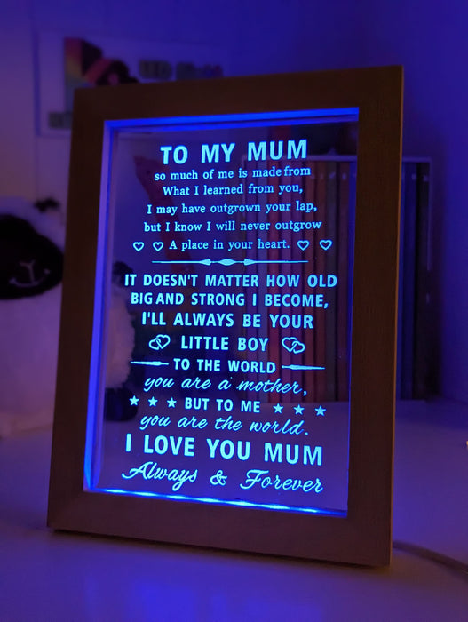 To My Mum I Love You Motivational Quote 3D LED Night Light