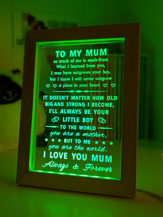 To My Mum I Love You Motivational Quote 3D LED Night Light