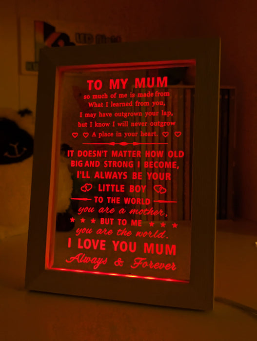 To My Mum I Love You Motivational Quote 3D LED Night Light