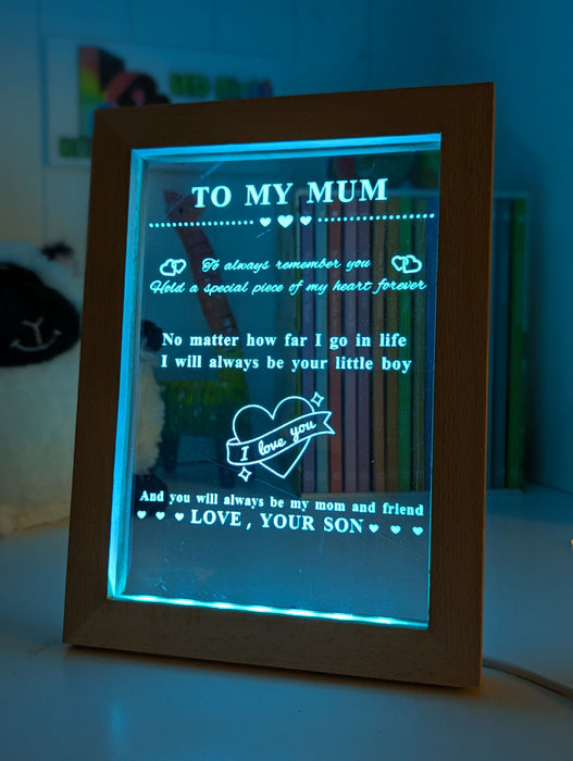My Mum I Love You Motivational Quote Night Light Room Lamp