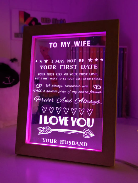 To My Wife I Love You Motivational Quote Timber Frame USB 3D LED Night Light Lamp - KustomboxNight Lights & Ambient LightingKustomboxTimber Frame Light - $34.99