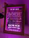To My Wife I Love You Motivational Quote Timber Frame USB 3D LED Night Light Lamp - KustomboxNight Lights & Ambient LightingKustomboxTimber Frame Light - $34.99