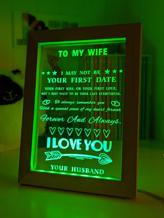 To My Wife I Love You Motivational Quote Timber Frame USB 3D LED Night Light Lamp - KustomboxNight Lights & Ambient LightingKustomboxTimber Frame Light - $34.99