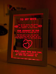 To My Wife Our Journey Motivational Quote Timber Frame USB 3D LED Night Light Lamp - KustomboxNight Lights & Ambient LightingKustomboxTimber Frame Light - $34.99
