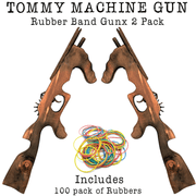 Tommy Machine Gun Wooden Rubber Band Gun Handmade Wooden Toy - KustomboxToys & GamesKustombox1x Tommy Gun