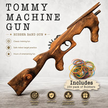 Tommy Machine Gun Wooden Rubber Band Toy Classic Timber Toy - KustomboxToys & GamesKustombox1 x Tommy Machine Gun