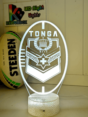 TONGA Rugby League Team Ball Shaped Personalised Name 3D LED Night Light Lamp - KustomboxNight Lights & Ambient LightingKustomboxStandard Size