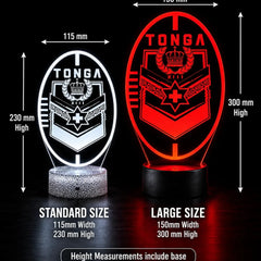 Tonga Rugby League Team Personalised 3D LED Night Light Lamp - KustomboxNight Lights & Ambient LightingKustomboxStandard SizeBlack 16 Colours + Remote