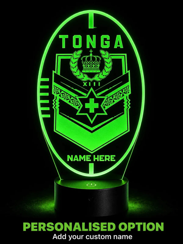 Tonga Rugby League Team Personalised 3D LED Night Light Lamp - KustomboxNight Lights & Ambient LightingKustomboxStandard SizeBlack 16 Colours + Remote