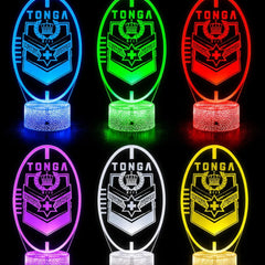 Tonga Rugby League Team Personalised 3D LED Night Light Lamp - KustomboxNight Lights & Ambient LightingKustomboxStandard SizeBlack 16 Colours + Remote