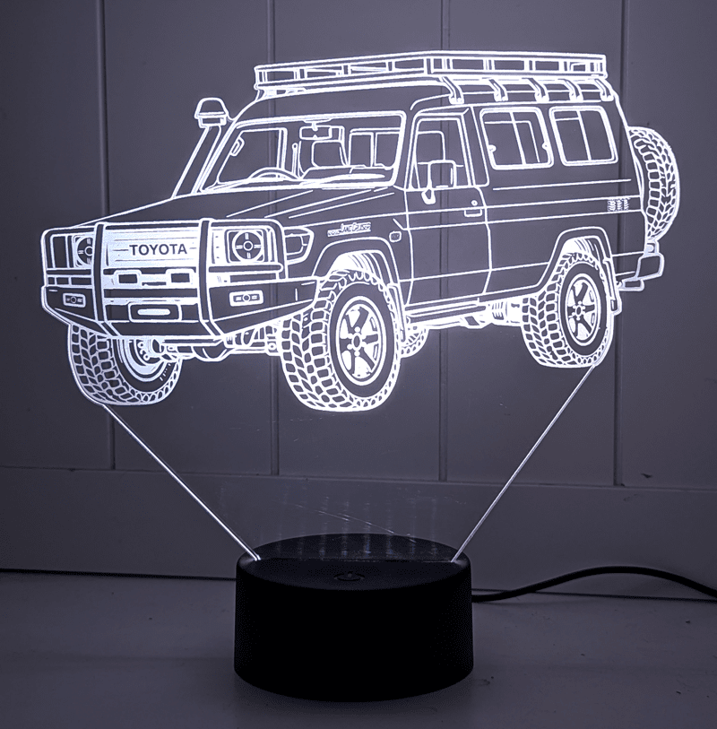 Toyota 78 Series Troop Carrier 3D LED Night Light Custom Acrylic LandCruiser Lamp - KustomboxNight Lights & Ambient LightingKustomboxStandard Size - No Personalisation