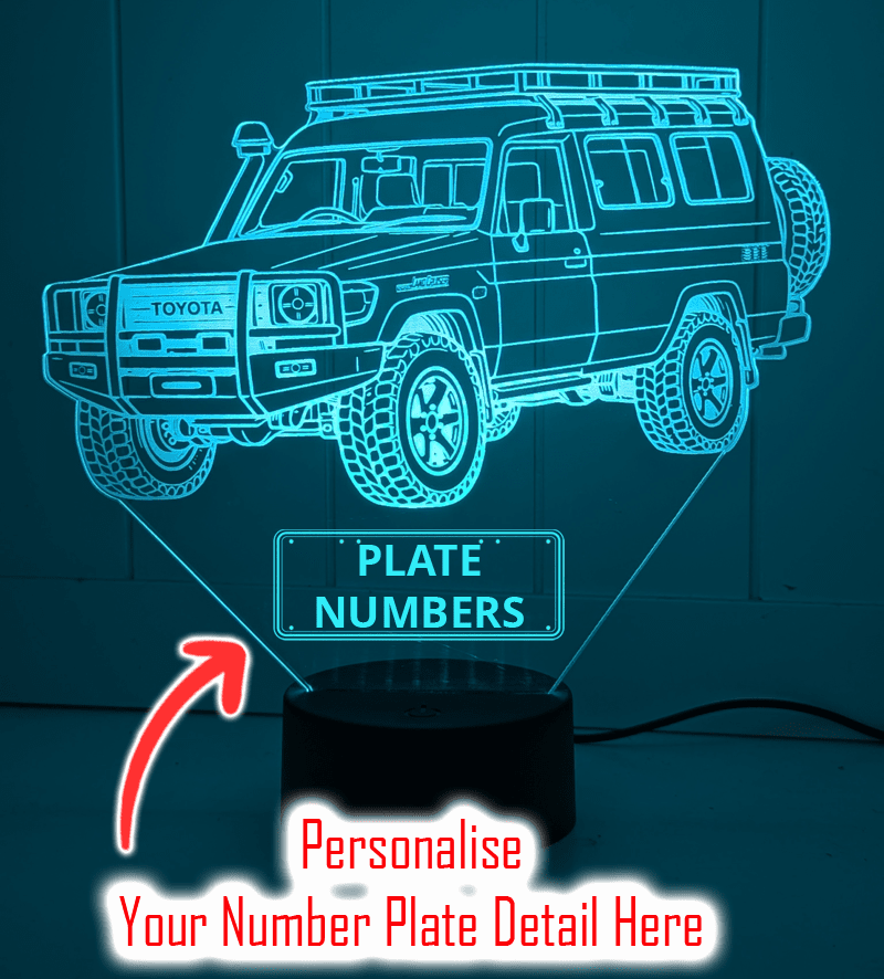 Toyota 78 Series Troop Carrier 3D LED Night Light Custom Acrylic LandCruiser Lamp - KustomboxNight Lights & Ambient LightingKustomboxStandard Size - No Personalisation