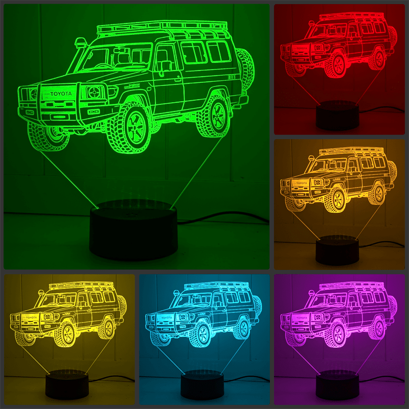 Toyota 78 Series Troop Carrier 3D LED Night Light Custom Acrylic LandCruiser Lamp - KustomboxNight Lights & Ambient LightingKustomboxStandard Size - No Personalisation