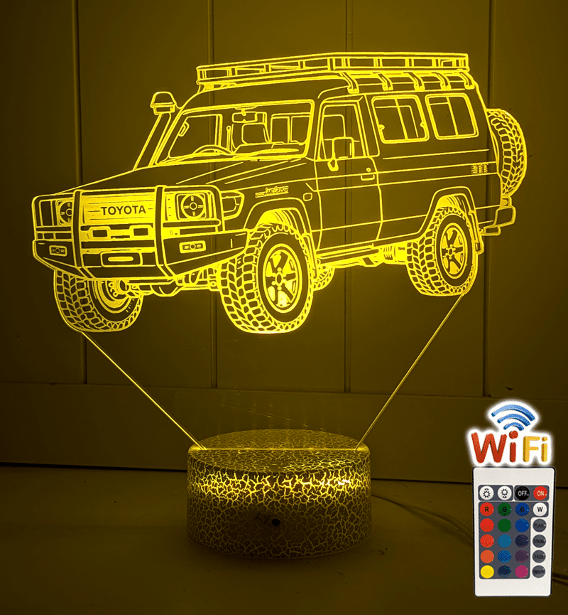 Toyota 78 Series Troop Carrier 3D LED Night Light Custom Acrylic LandCruiser Lamp - KustomboxNight Lights & Ambient LightingKustomboxStandard Size - No Personalisation
