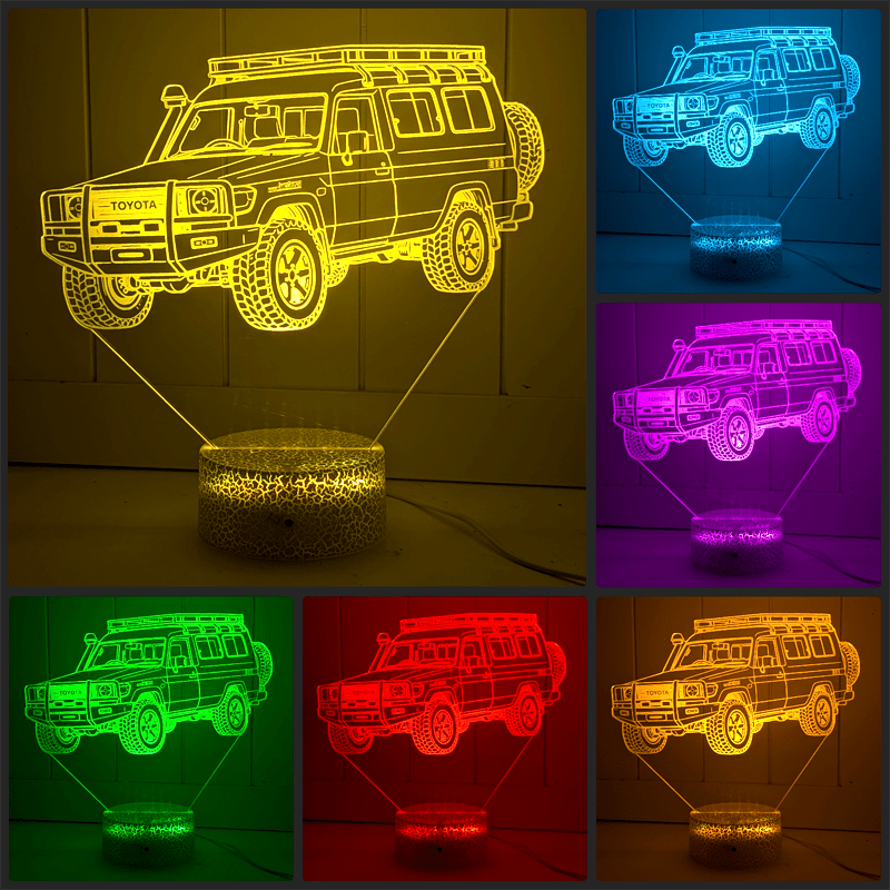 Toyota 78 Series Troop Carrier 3D LED Night Light Custom Acrylic LandCruiser Lamp - KustomboxNight Lights & Ambient LightingKustomboxStandard Size - No Personalisation