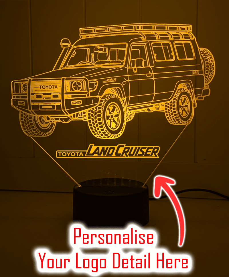 Toyota 78 Series Troop Carrier 3D LED Night Light Custom Acrylic LandCruiser Lamp - KustomboxNight Lights & Ambient LightingKustomboxStandard Size - No Personalisation