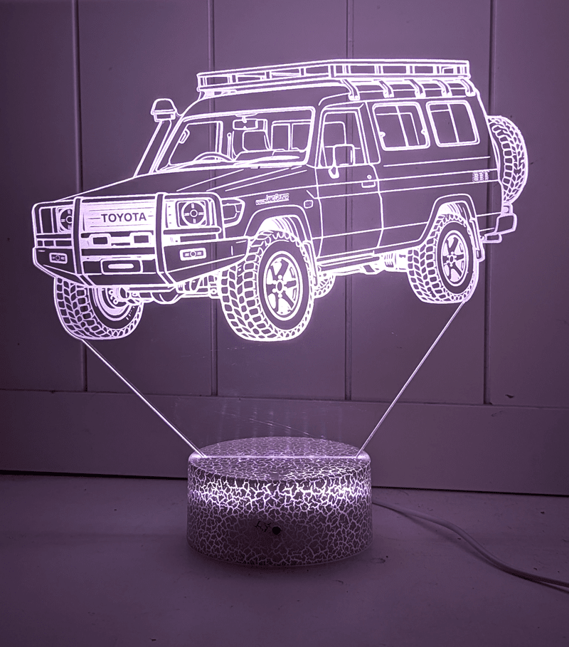 Toyota 78 Series Troop Carrier 3D LED Night Light Custom Acrylic LandCruiser Lamp - KustomboxNight Lights & Ambient LightingKustomboxStandard Size - No Personalisation