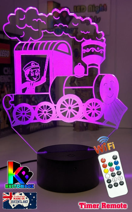 Train Personalised Name 3D LED Night Light Lamp - KustomboxNight Lights & Ambient LightingKustomboxStandard No NameWhite Crack Base