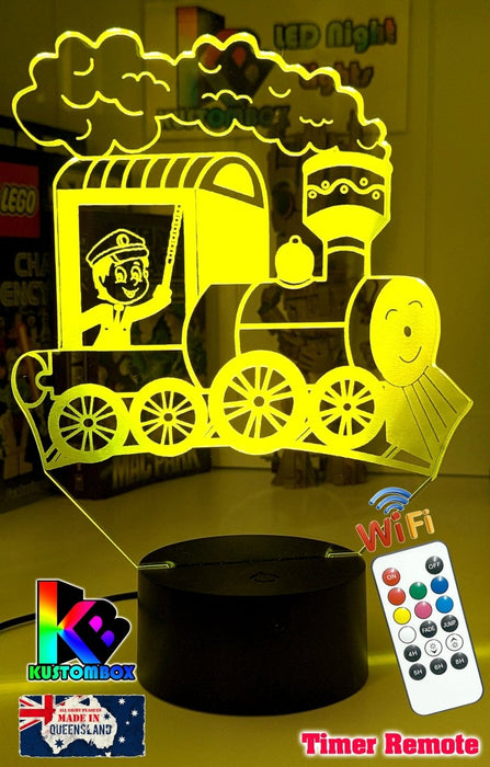 Train Personalised Name 3D LED Night Light Lamp - KustomboxNight Lights & Ambient LightingKustomboxStandard No NameWhite Crack Base