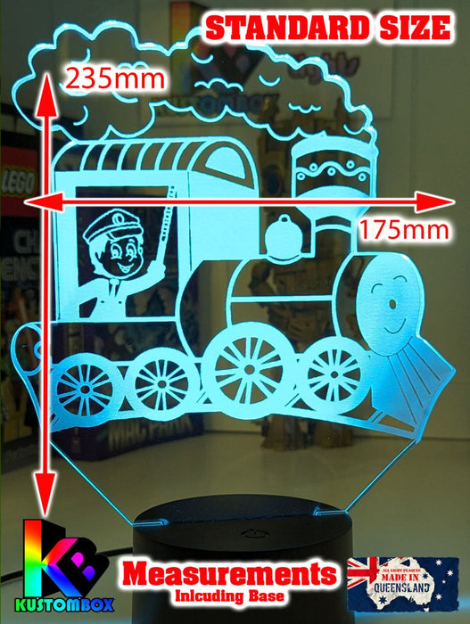 Train Personalised Name 3D LED Night Light Lamp - KustomboxNight Lights & Ambient LightingKustomboxStandard No NameWhite Crack Base