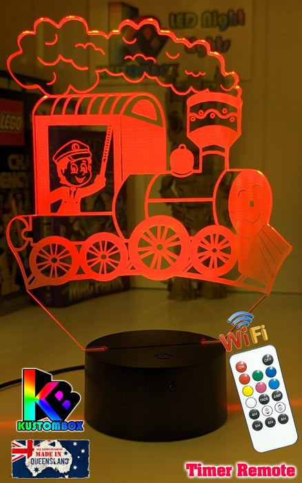 Train Personalised Name 3D LED Night Light Lamp - KustomboxNight Lights & Ambient LightingKustomboxStandard No NameWhite Crack Base