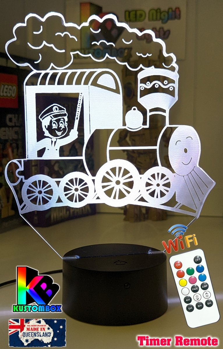 Train Personalised Name 3D LED Night Light Lamp - KustomboxNight Lights & Ambient LightingKustomboxStandard No NameWhite Crack Base