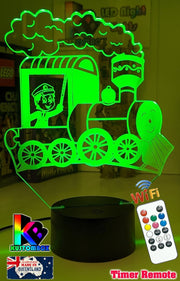 Train Personalised Name 3D LED Night Light Lamp - KustomboxNight Lights & Ambient LightingKustomboxStandard No NameWhite Crack Base