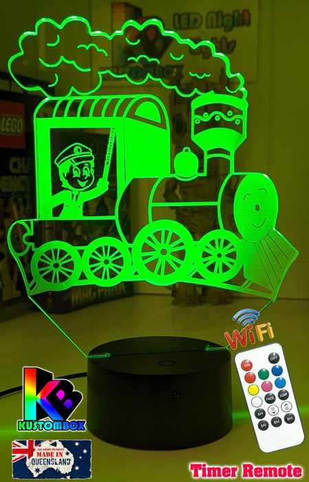 Train Personalised Name 3D LED Night Light Lamp - KustomboxNight Lights & Ambient LightingKustomboxStandard No NameWhite Crack Base