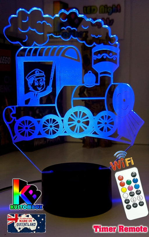 Train Personalised Name 3D LED Night Light Lamp - KustomboxNight Lights & Ambient LightingKustomboxStandard No NameWhite Crack Base