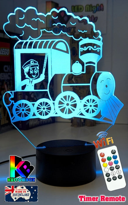 Train Personalised Name 3D LED Night Light Lamp - KustomboxNight Lights & Ambient LightingKustomboxStandard No NameWhite Crack Base