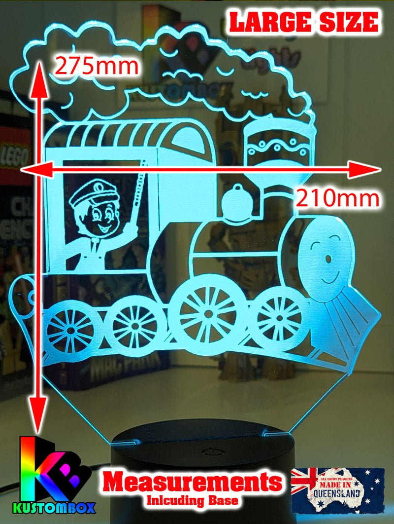 Train Personalised Name 3D LED Night Light Lamp - KustomboxNight Lights & Ambient LightingKustomboxStandard No NameWhite Crack Base