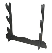 Black wooden Sword stand holder on a white background