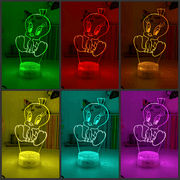 Tweety Bird 3D LED Night Light Cute Cartoon Acrylic Lamp for Kids Bedroom & Nursery - KustomboxNight Lights & Ambient LightingKustomboxStandard Size - No Name