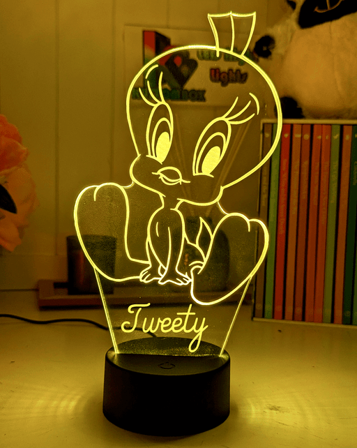 Tweety Bird 3D LED Night Light Cute Cartoon Acrylic Lamp for Kids Bedroom & Nursery - KustomboxNight Lights & Ambient LightingKustomboxStandard Size - No Name