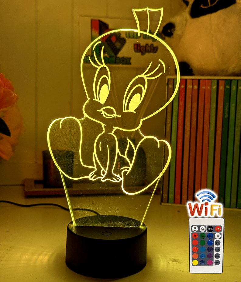 Tweety Bird 3D LED Night Light Cute Cartoon Acrylic Lamp for Kids Bedroom & Nursery - KustomboxNight Lights & Ambient LightingKustomboxStandard Size - No Name