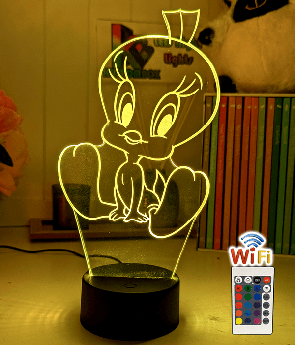 Tweety Bird 3D LED Night Light Cute Cartoon Acrylic Lamp for Kids Bedroom & Nursery - KustomboxNight Lights & Ambient LightingKustomboxStandard Size - No Name