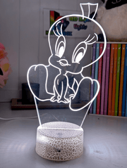 Tweety Bird 3D LED Night Light Cute Cartoon Acrylic Lamp for Kids Bedroom & Nursery - KustomboxNight Lights & Ambient LightingKustomboxStandard Size - No Name