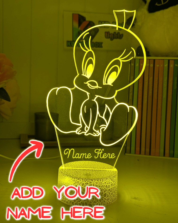Tweety Bird 3D LED Night Light Cute Cartoon Acrylic Lamp for Kids Bedroom & Nursery - KustomboxNight Lights & Ambient LightingKustomboxStandard Size - No Name