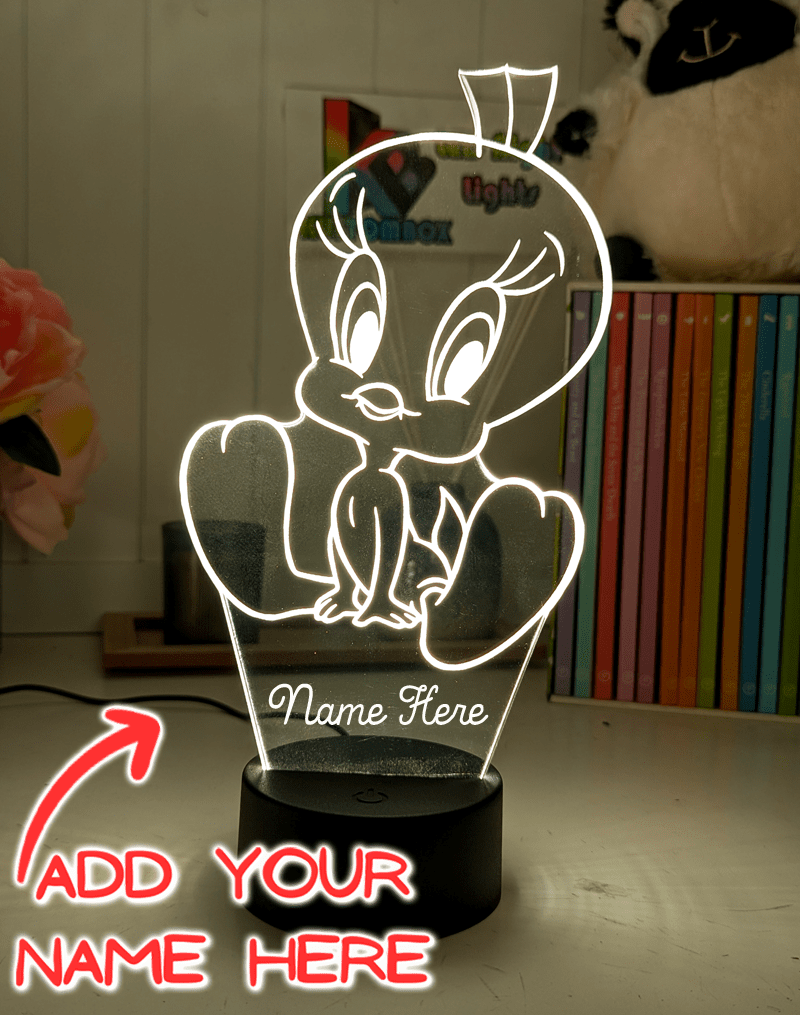 Tweety Bird 3D LED Night Light Cute Cartoon Acrylic Lamp for Kids Bedroom & Nursery - KustomboxNight Lights & Ambient LightingKustomboxStandard Size - No Name