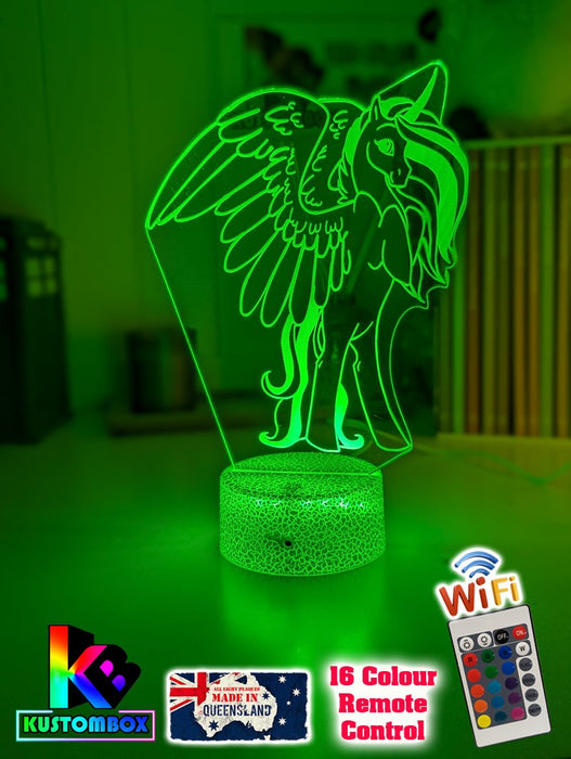 Unicorn Pegasus Fantasy 3D LED Night Light Lamp - KustomboxNight Lights & Ambient LightingKustomboxStandard Size no Name