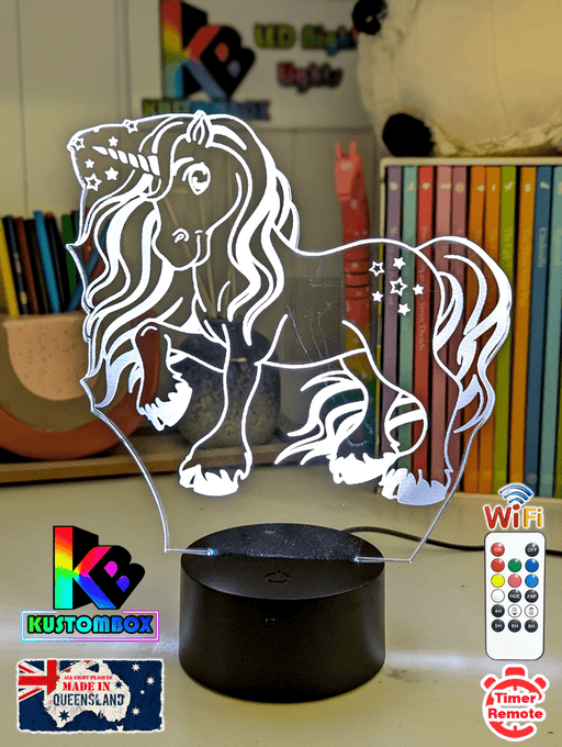 UNICORN PONY 3D LED Night Light Childrens Bedroom Lamp - KustomboxNight Lights & Ambient LightingKustomboxStandard Size