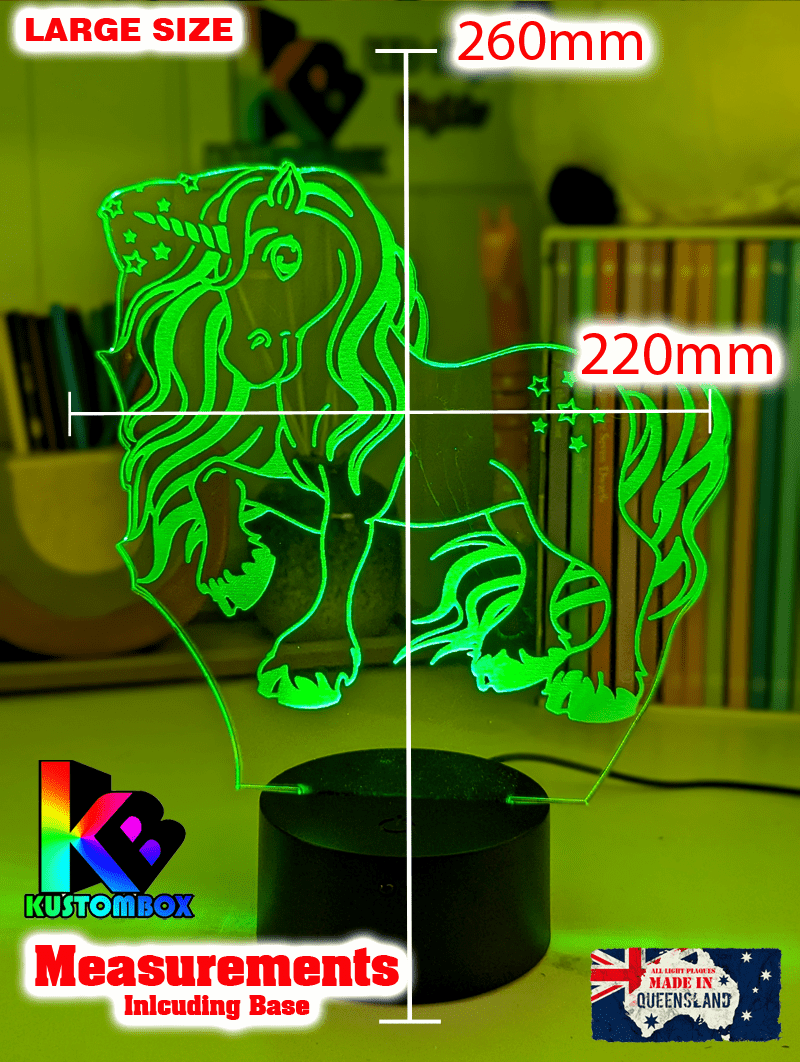 UNICORN PONY 3D LED Night Light Childrens Bedroom Lamp - KustomboxNight Lights & Ambient LightingKustomboxStandard Size