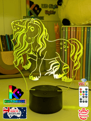 UNICORN PONY 3D LED Night Light Childrens Bedroom Lamp - KustomboxNight Lights & Ambient LightingKustomboxStandard Size