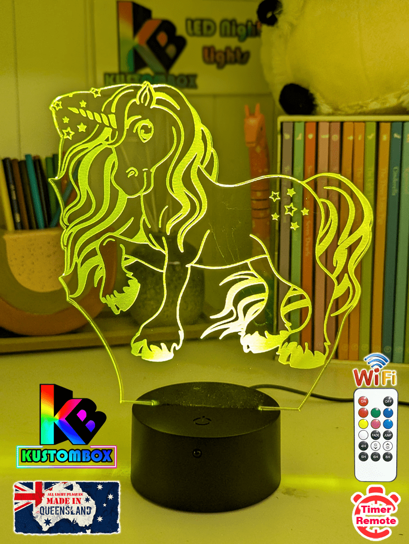 UNICORN PONY 3D LED Night Light Childrens Bedroom Lamp - KustomboxNight Lights & Ambient LightingKustomboxStandard Size