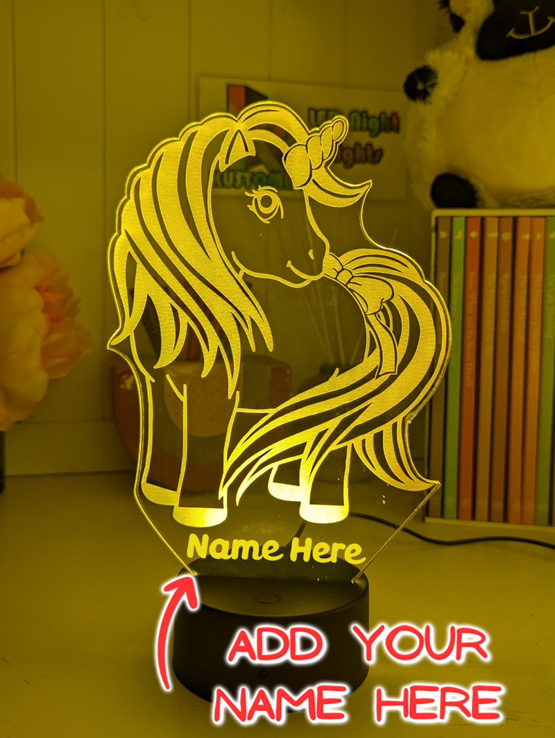 Personalised Unicorn LED Night Light Custom Children’s Lamp for Bedrooms & Nurseries