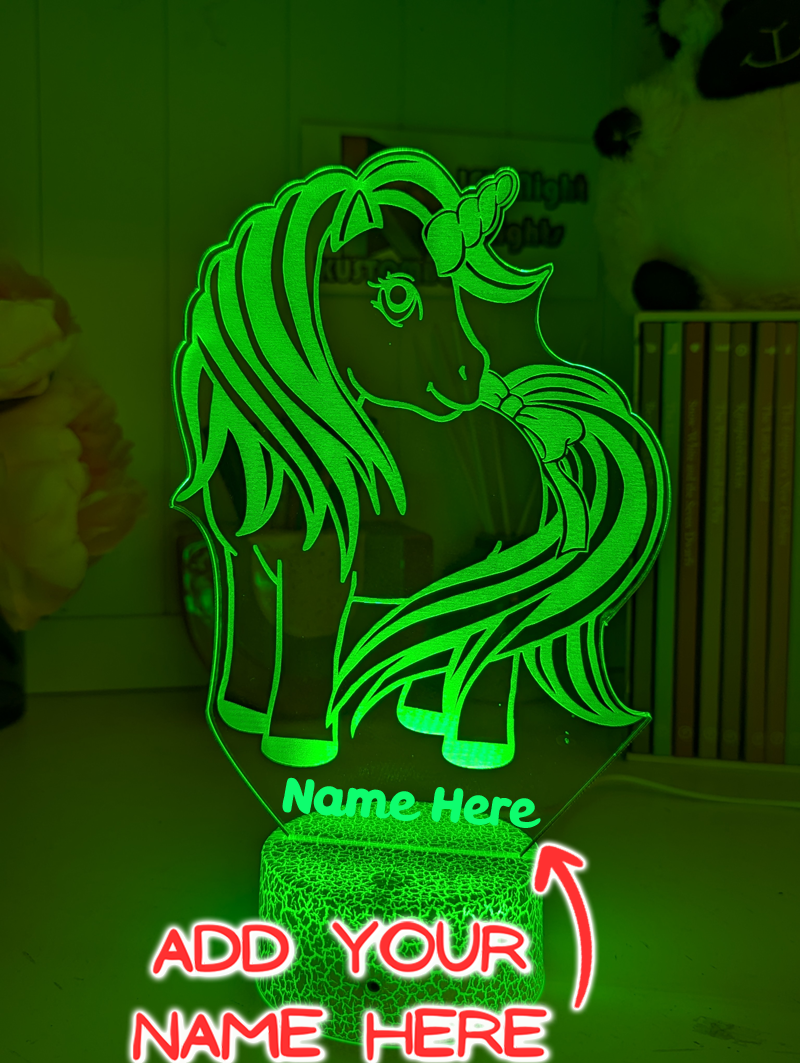 Personalised Unicorn LED Night Light Custom Children’s Lamp for Bedrooms & Nurseries