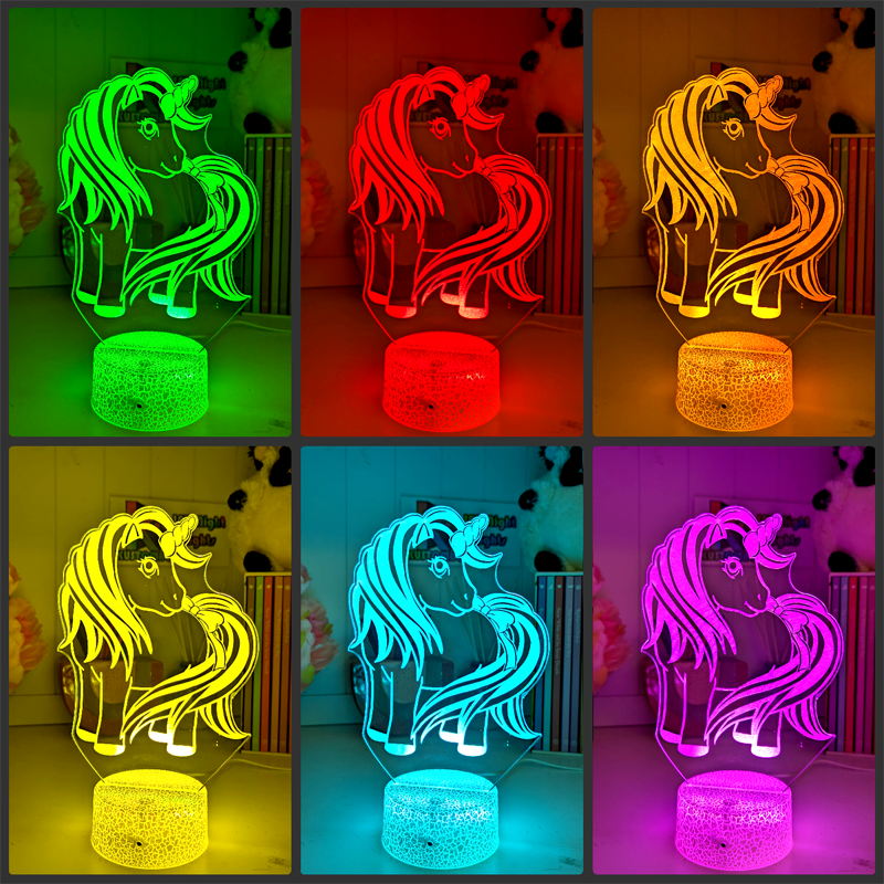 Personalised Unicorn LED Night Light Custom Children’s Lamp for Bedrooms & Nurseries